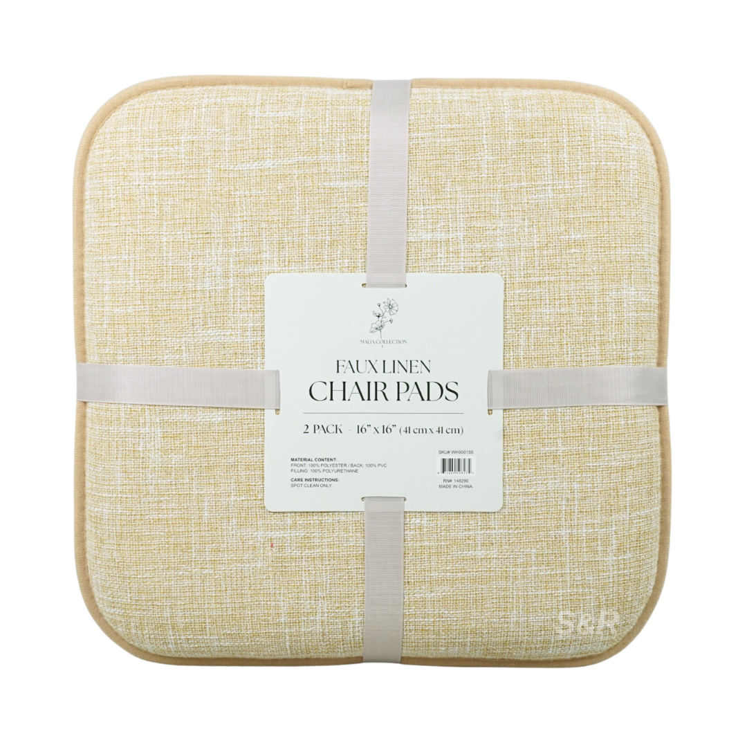 Faux Linen 2-pack Beige Chairpads